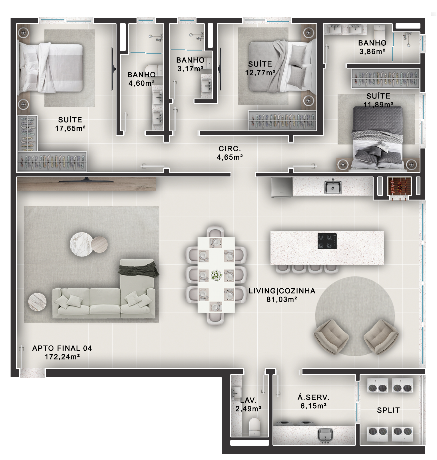 Planta 172,24m²